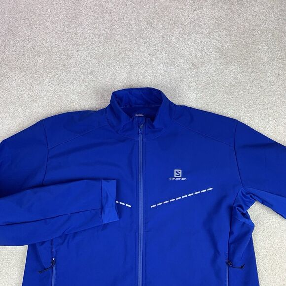 Salomon Agile Soft-Shell Jacket Mens XXL Blue AdvancedSkin Dry Shell - Picture 1 of 15